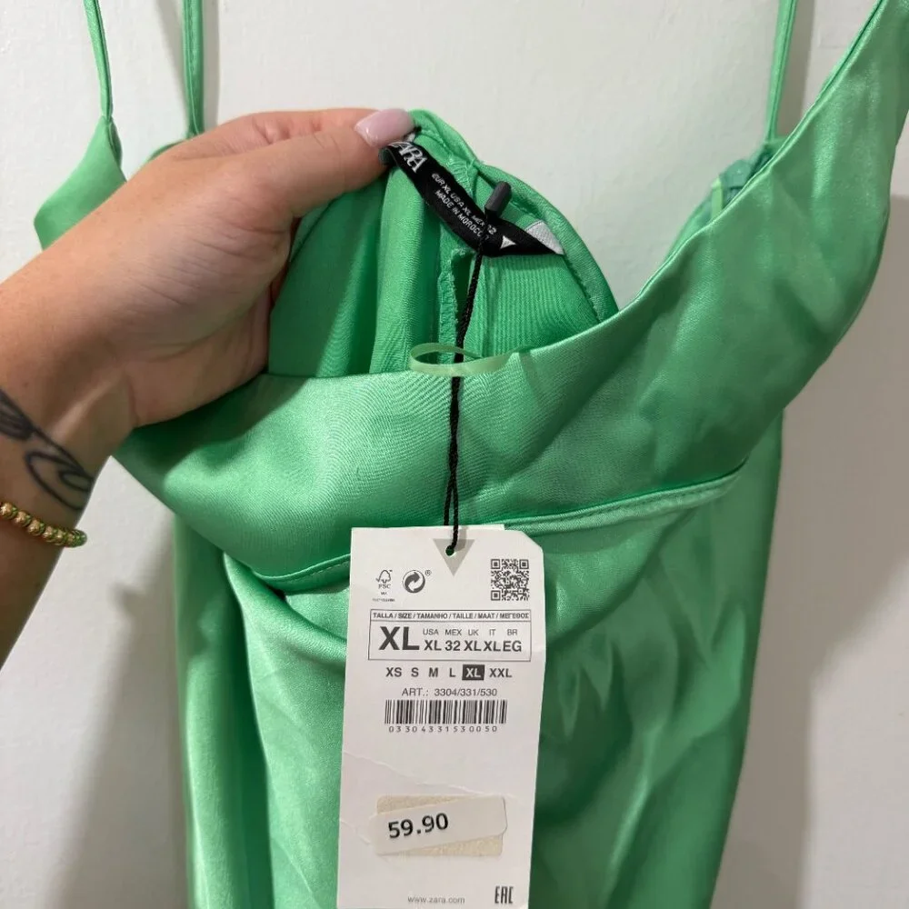 💚 ZARA Satin Slip Dress – Bloggers’ Favorite – Brand New with Tags 💚 - Picture 5 of 12